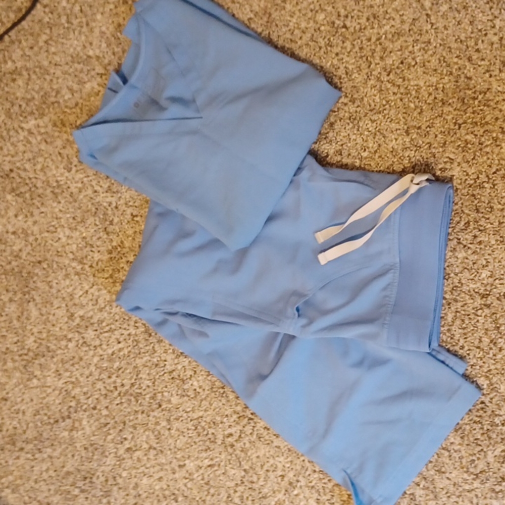 Figs scrub set, dusty blue, medium